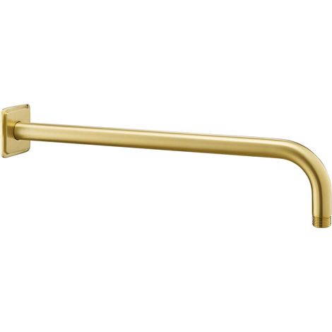 JTP Grosvenor Round Wall Mounted Shower Arm 400mm Length - Brushed Brass