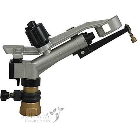 Suinga – Arroseur asperseur à impulsion 1 1/4'' – Angle d'irrigation réglable – Portée 15 à 23m – Raccord fileté femelle en métal