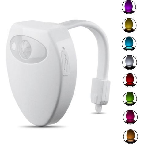 TuseRxln Éclairage de cuvette de toilette - Lumière LED automatique - Étanche, Facile à nettoyer - 1 - Salle de bain Blanc (1/5)