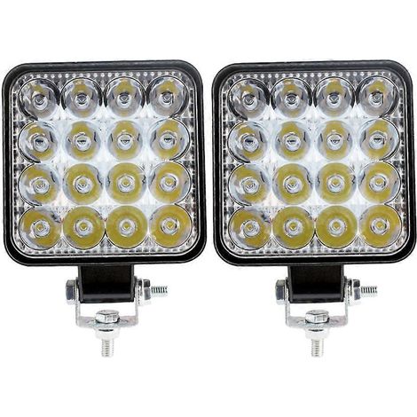 Lot de 2 feux de recul auxiliaires à LED 48 W pour automobile, avec lentille et éclairage ultra-lumineux.-8.58.5cm (1/2)
