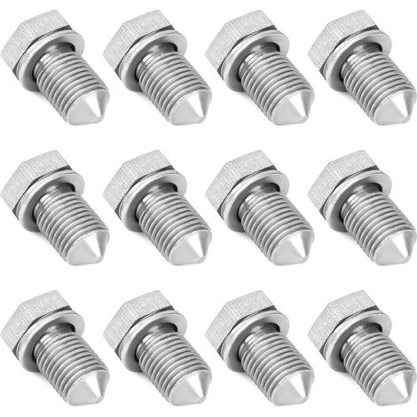 Lot de 12 bouchons de vidange d'huile M14 x 1,5 Pour changement d'huile de - Bouchon de vidange de carter d'huile avec bague d'étanchéité - Joint universel - Vis de vidange d'huile hexagonale (1/5)