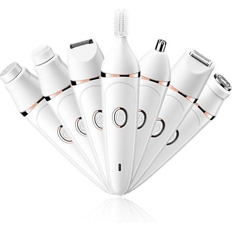 Neues 7-in-1 Damenrasierer-Set, USB-wiederaufladbarer Damenrasierer, elektrischer Gesichtstrimmer (1/5)