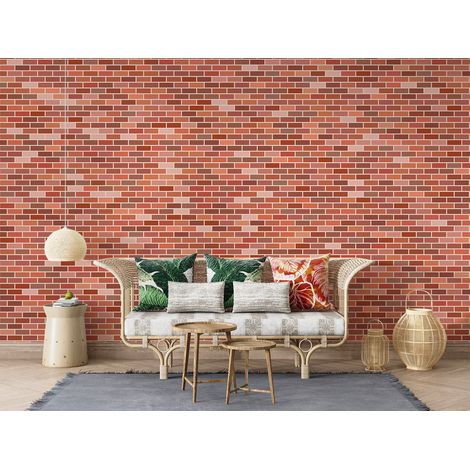 Papier peint brique rouge et blanc - 500 x 270 cm (1/2)