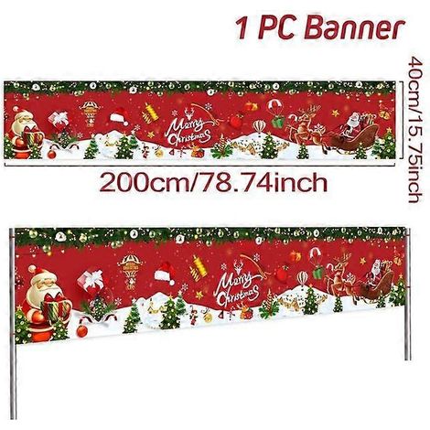 Bannière de Noël extérieure - Décoration de Noël pour la maison - Ornement de Noël - Cadeau de Bonne Année - Style 2 (1/5)