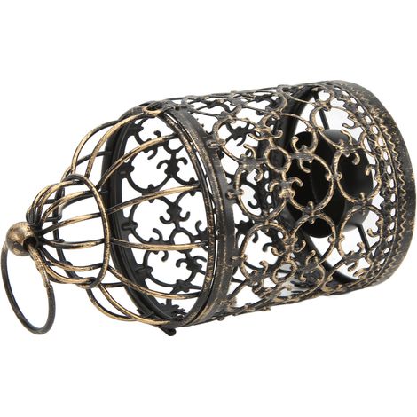 Porte-bougie en Fer Forgé Style Campagne - Design Rustique et Résistant aux Intempéries pour Jardin, Terrasse ou Décoration Extérieure (1/5)