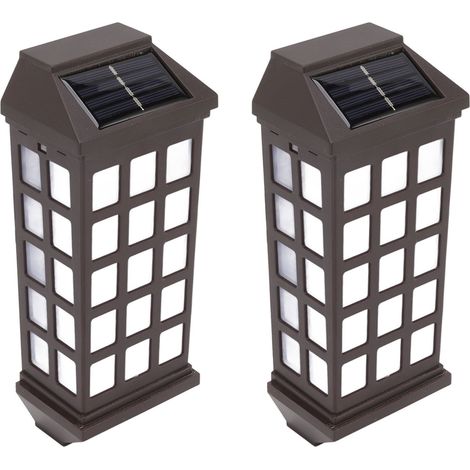 2er-Set Solar-Wandleuchten mit LED-Weißlicht und intelligenter Steuerung für die Dekoration von Terrasse und Hof (1/5)