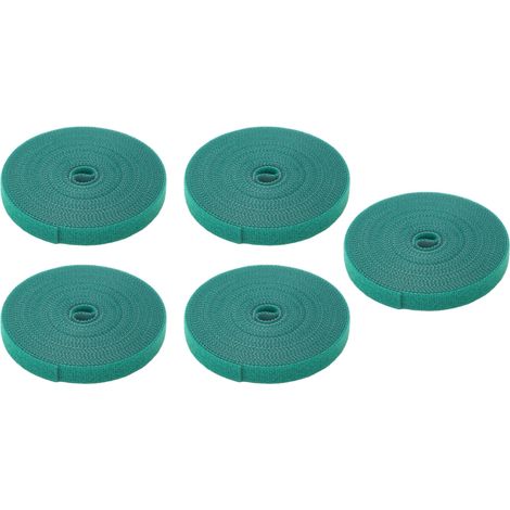 5 Rouleaux Attache Plante Réutilisable Ruban Adhésif Auto-Agriffant Sangle Jardin Nylon Lien Arbre Soutien Tuteurage Vert Foncé (1/5)