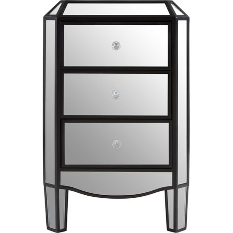 Interiors By Premier Glamorous Design 3 Drawer Mirrored Chest, Mirrored Surfaces Sturdy Chest, Ample Storage Chest Of Drawers (1/5)