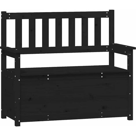 vidaXL Banco de madera maciza de pino negro 112,5x51,5x96,5 cm (1/2)
