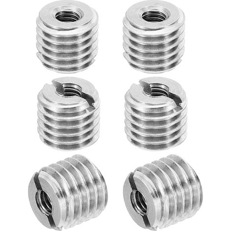 Insert Fileté Métal Manchon Réducteur d'Écrou, M14x M6x12mm 6 Pcs (1/5)