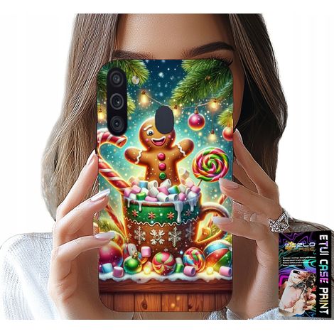 Custodia per Samsung Galaxy A21 - motivi natalizi a tema pan di zenzero + vetro (1/5)