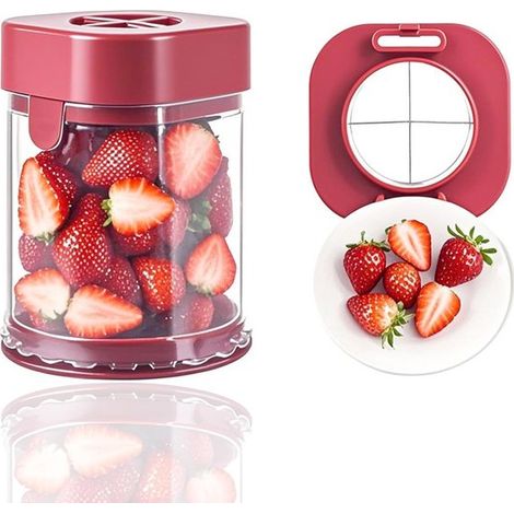 MTTProducts - Tazza tagliafrutta - Tagliafrutta multifunzionale - Design pratico - Rosso - Colore attraente - Adatto per la frutta - Facile da usare ... (1/5)