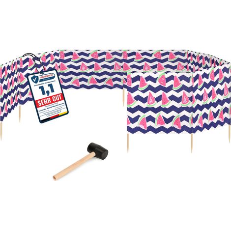 Garronda Paravent Plage Coupe-Vent Camping Brise-Vent avec Marteau en Caoutchouc GAEX001 (Pastèque-2, 12 m) (1/5)