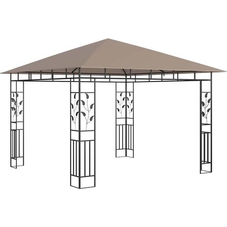 vidaXL Cenador con mosquitera gris taupe 3x3x2,73 m 180 g/m² (1/2)
