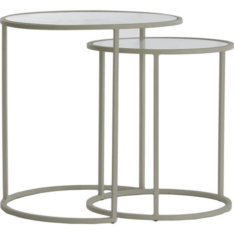 Light & Living Beistelltischset TALCA mit klarem Rippenglas und (1/4)