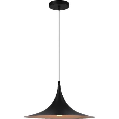 TrAdE Shop Traesio - Lampadario A Sospensione Soffitto Stile Contemporaneo Nordico Attacco E27 In Metallo B97 - Nero (1/5)