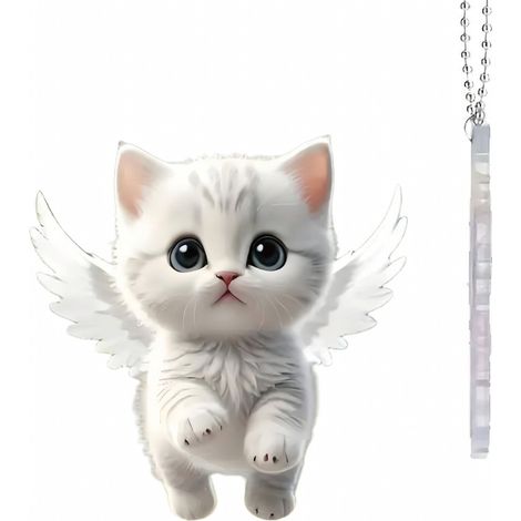 Colgante de acrílico gato alado para coche, 5 cm (1/5)