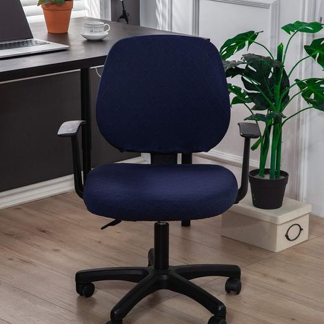 Stretch office chair cover for office chair (chair not included) - Navy blue (1/5)