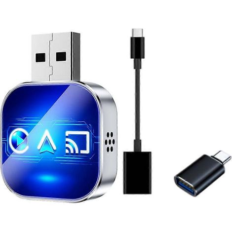 3-in-1 Wireless CarPlay Adapter, Smart Mirror Link, Android Auto CarPlay, Plug & Play USB-Dongle, Kabelgebunden zu kabellos CarPlay (1/5)
