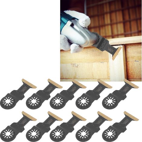 Ensemble de 10 lames de scie oscillantes multifonctionnelles compatibles avec les machines Bosch, Fein, Makita et autres marques. (1/5)
