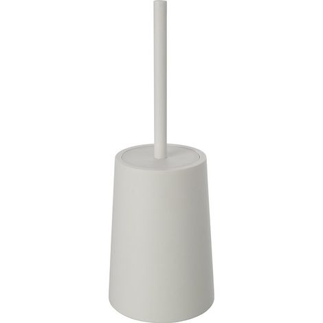Porta scopino wc da appoggio in plastica bianca dal design tondo (1/2)