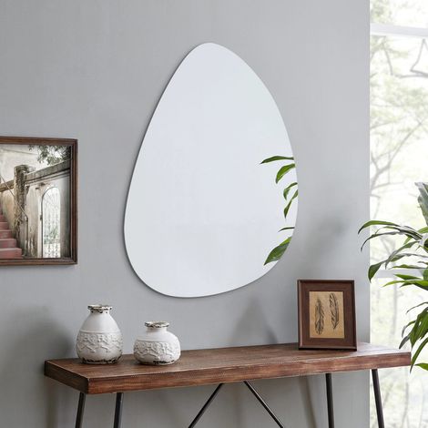 Asymmetrischer Spiegel 45x70cm Badspiegel Organischer Wandspiegel Dekorative Spiegel für Badezimmer Wohnzimmer Schlafzimmer Gäste WC
