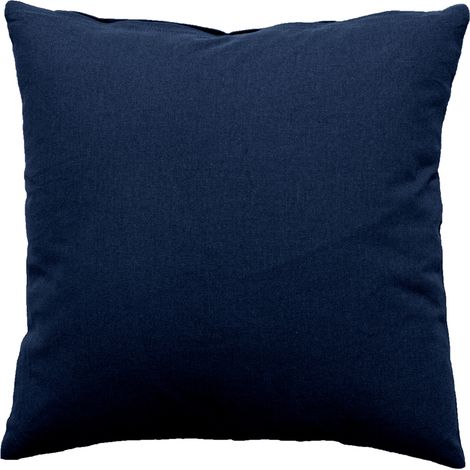 Homemaison – Coussin déhoussable 40x40 cm bleu marine – 100% coton – Fermeture zippée – Rembourrage en fibres polyester