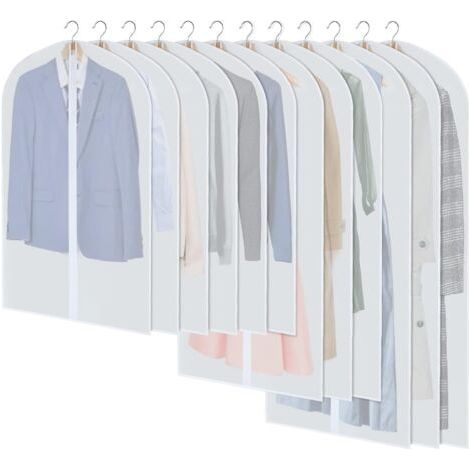 12 Pack Breathable PEVA Dust Covers with Full Zipper for Organizing Your Wardrobe, 3 Sizes (1/5)