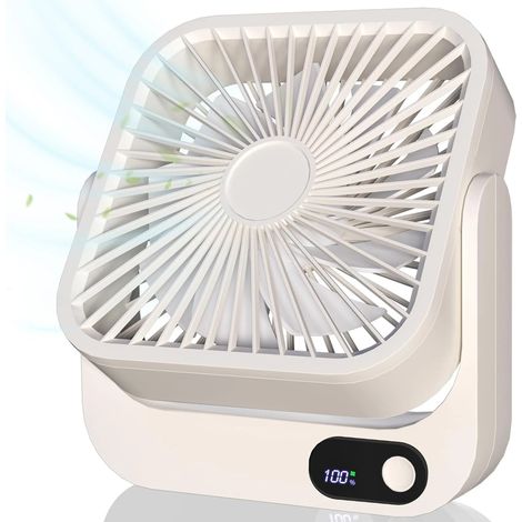 Ventilateur magnétique rechargeable et sur secteur - 5 vitesses réglables - Fonctionnement silencieux - Autonomie de 5 à 12 heures (1/5)