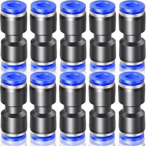 10 Pcs Bleu 4mm OD Droit Push To Connect Raccords (PU-4) (1/4)