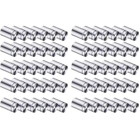 Lot de 60 vis de fixation pour panneaux publicitaires, en acier inoxydable, pour verre et acrylique. (1/4)