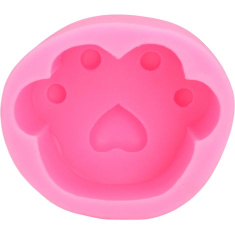 Moules en silicone souple et réutilisables, en forme de pattes de chat et de chien, idéaux pour la décoration de gâteaux en fondant. Modèle 3, rose, 19-227 (1/5)