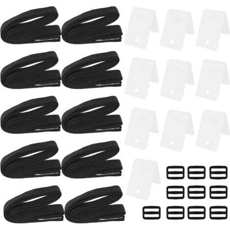 Enrouleur de bâche de piscine 30 articles Kit de sangles de fixation pour enrouleur de couverture solaire de piscine comprenant nylon avec languettes plaques de fixation et boucles (1/5)