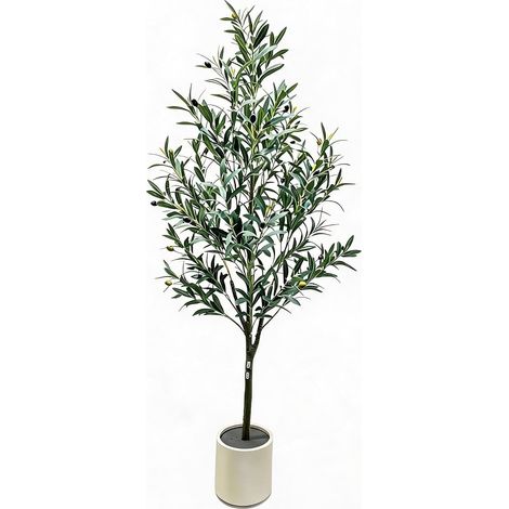 Olivier artificiel 180 cm intérieur tronc bois naturel vert (1/5)