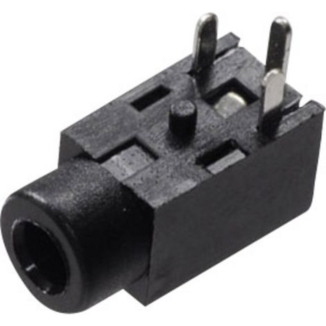 TRU COMPONENTS 733970 Klinken-Steckverbinder 2.5 mm Buchse, Einbau horizontal Polzahl: 2 Mono Schwar