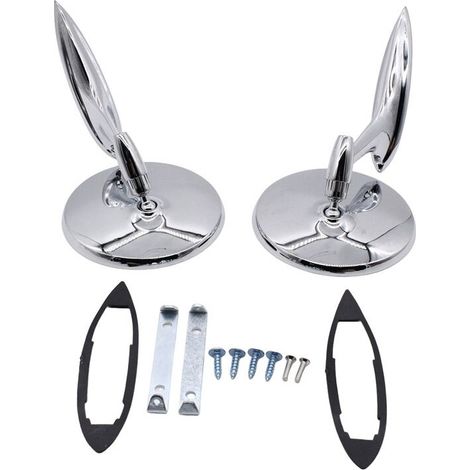 Adecuado para embellecedores redondos de corbatín para automóviles, accesorios para espejos retrovisores exteriores, con base acanalada, para Chevrolet Nova 1962-1965, Chevrolet Chevelle 1964-1965 y C