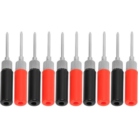 Jeu de 5 cordons de test pour multimètre, pointes sans soudure de 2 mm, J.30014, 30 V CA - 60 V CC, 24 A, rouge et noir (1/5)