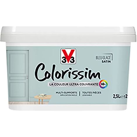 Peinture Multi-supports V33 Colorissim Satin Bleu glacé 2,5 L