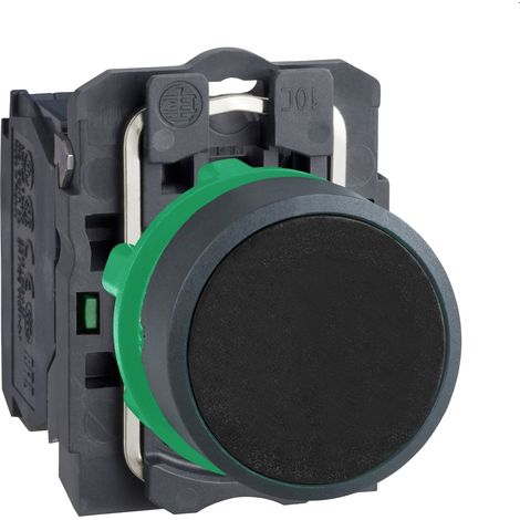 Harmony bouton-poussoir noir Ø22 - à impulsion affleurant - 1F - XB5AA21