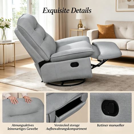 Canapé convertible moderne avec inclinaison, chaise berçante relaxante, fauteuil de détente pour salon, siège inclinable confortable, ensemble de meubles élégant (1/5)