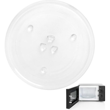Plateau micro onde 24,5 cm en verre plateau micro onde universel Plateau-tournant en verre en forme de Y pour micro-ondes avec 3 points de fixation aux micro-ondes avec supports circulaires16-19cm (1/5)