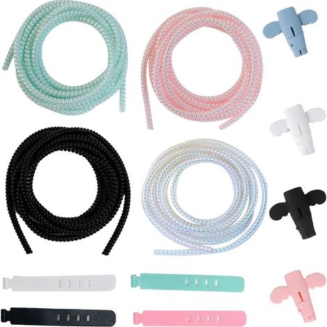 Protection Cable Lapin - Gaine Spirale Flexible 1.4M avec Attache - Cache Souple Electrique pour Câble de Téléphone Portable (1/5)