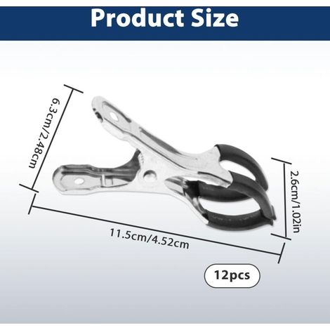 Set di 12 clip metalliche per coperture per piscine, clip di fissaggio per serre da giardino con pellicola protettiva, clip per piscine fuori terra, clip ad alta tensione per coperture per piscine (1/4)