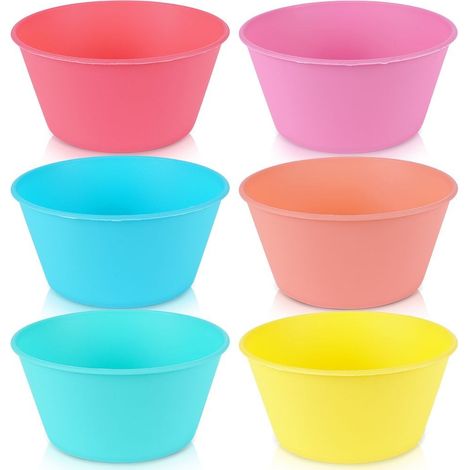 6x wiederverwendbares Picknick-Schüsseln-Set aus Kunststoff, 400 ml