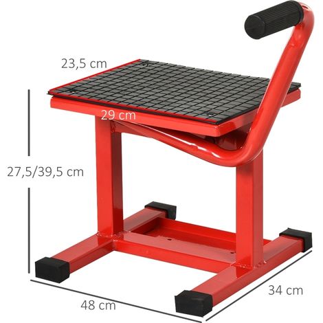 Cavalletto alzamoto 48x34x43 cm in acciaio rosso regolabile – MEUBLIV (1/5)