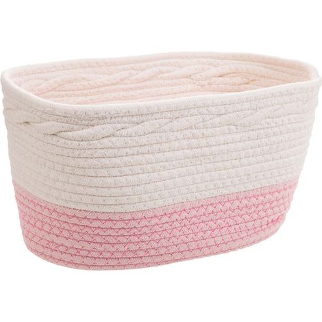 Cesto blanco de cuerda trenzada 36x22x18 (1/5)