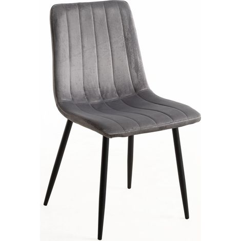 Sillas Comedor - Silla Liny Terciopelo - Gris oscuro (1/5)