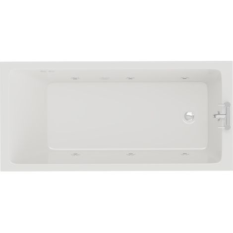 Slim Edge 1700mm x 800mm 6 Jet Chrome Flat Jet Single Ended Whirlpool Bath (1/5)