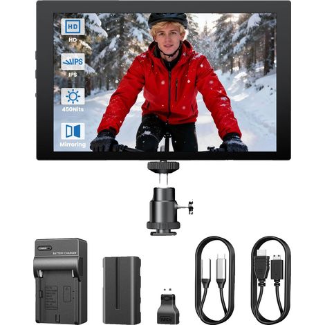 Monitor da campo per fotocamera, risoluzione 1280x800, design portatile, bianco (1/2)
