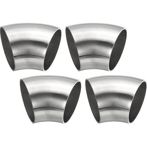 4pcs Coude À 45 Degrés Avec Mandrin, 60mm Diamètre Extérieur Acier D'Échappement Raccord De Tuyauterie Inoxydable 304 Pour Tuyau - 45mm (1/5)